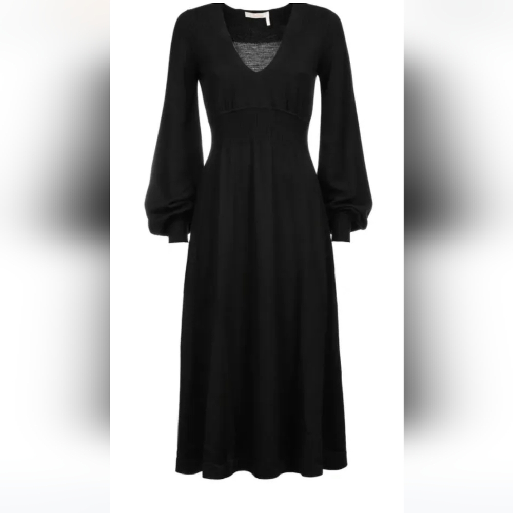 Chloe Black Long Sleeve Wool Dress Size Small